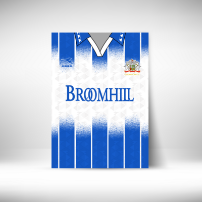 Official Glenavon FC 1994/95 Kit Retro Wall Art | Board Print with FREE Adhesive Pads OR Heavyweight Poster Prints