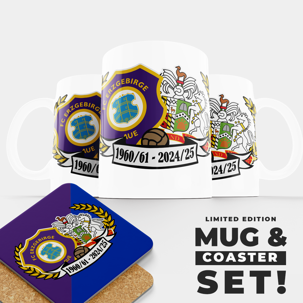LIMITED EDITION FC Erzgebirge Aue x Glenavon FC Mug Set - Crests
