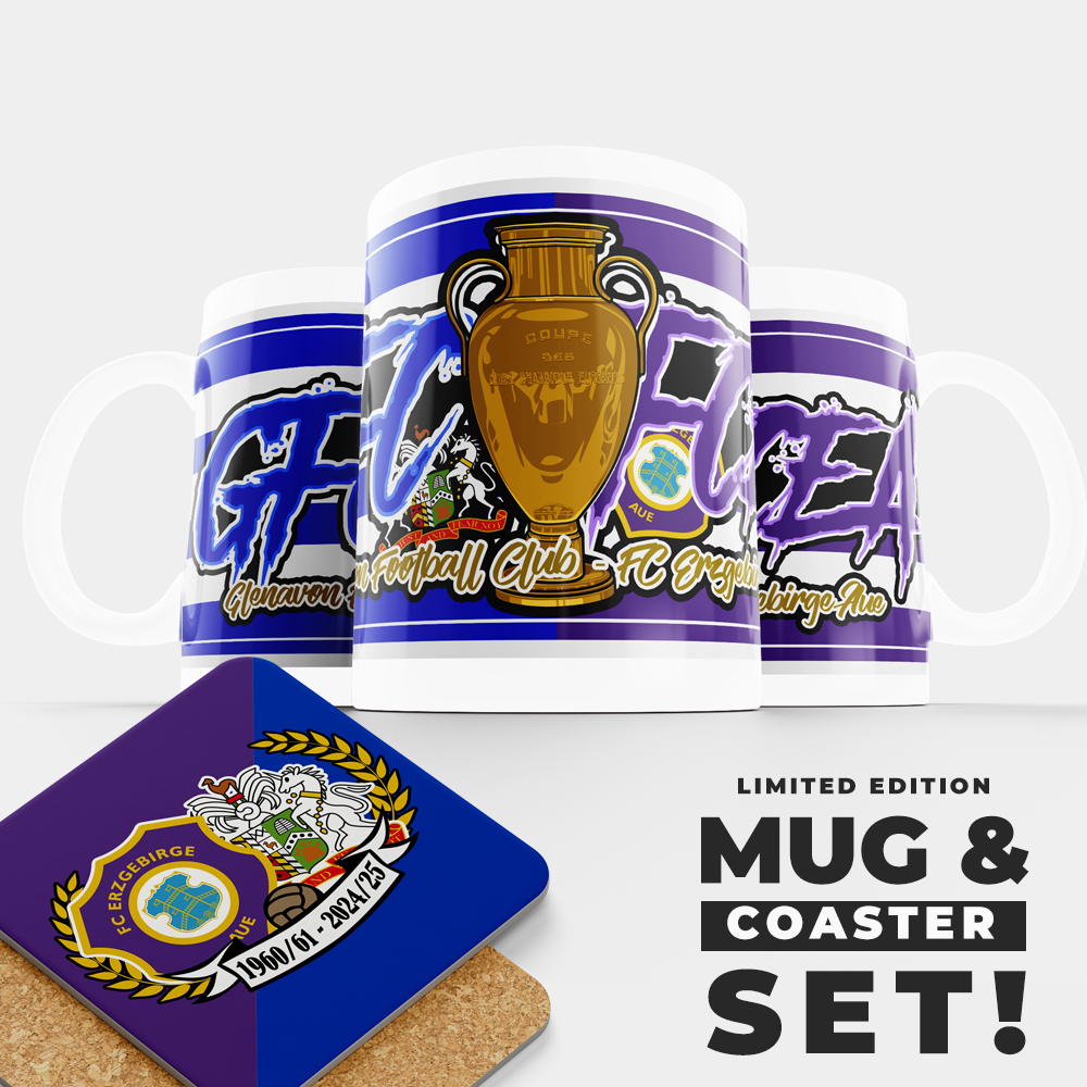 LIMITED EDITION FC Erzgebirge Aue x Glenavon FC Initials Mug Set