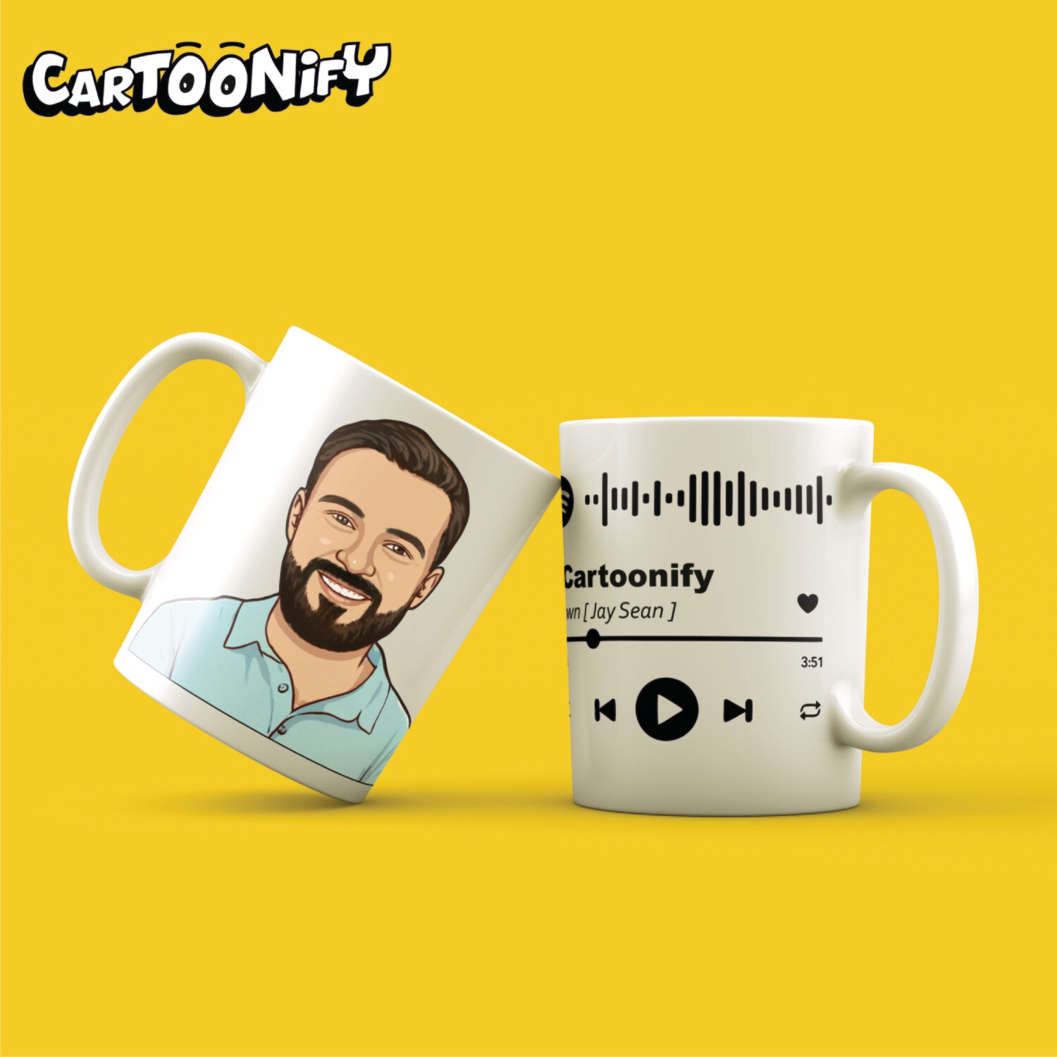 Cartoonify Photo + Spotify Mug