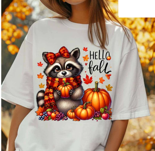 Fall raccoon tshirt