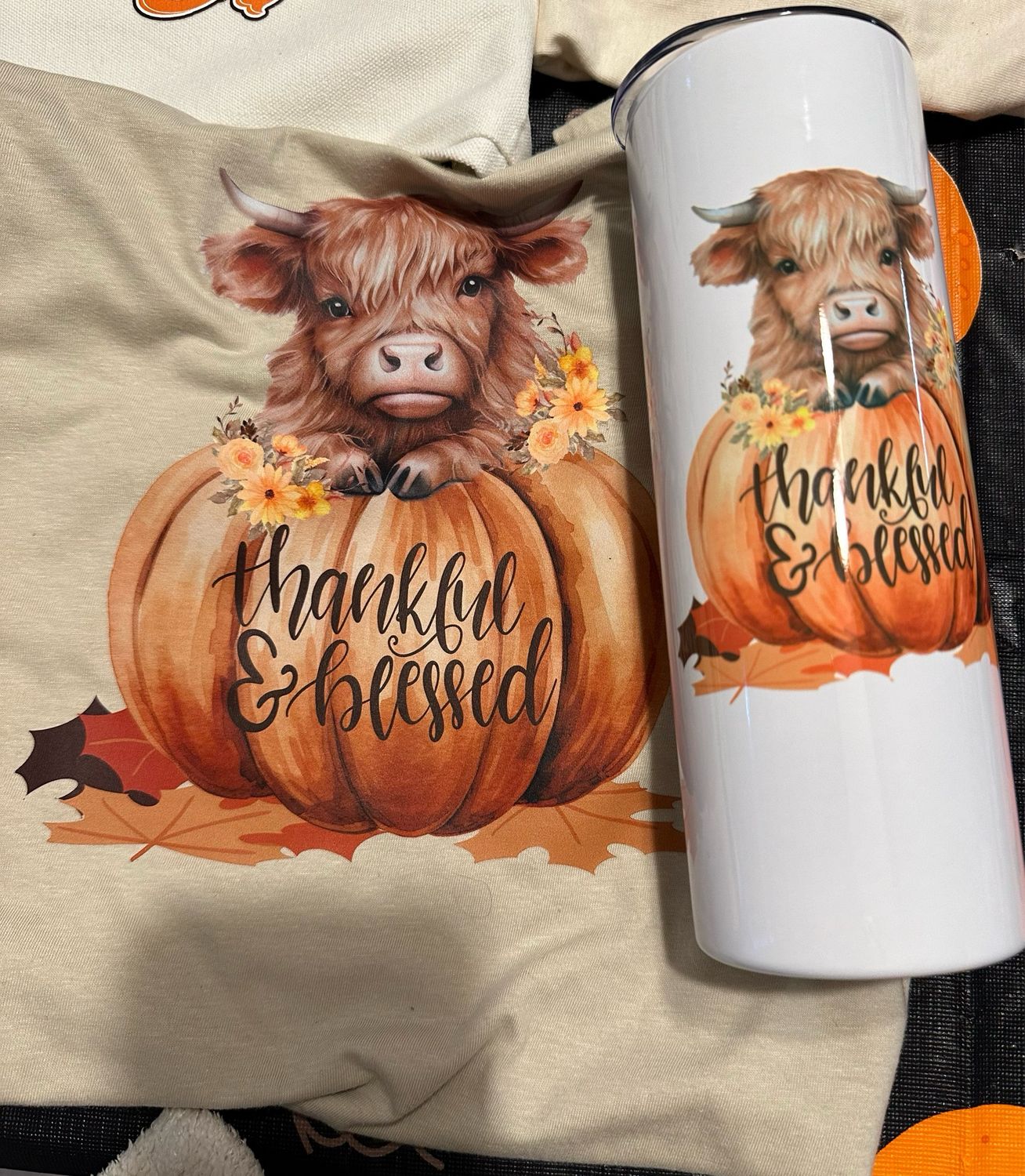 Highland Cow Thankful Blessed