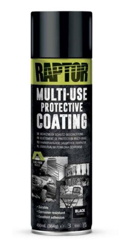 RAPTOR 1K Multi Use Protective Coating Aerosol 450ml - Black