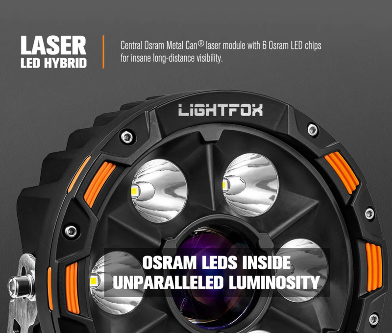Lightfox Laser Pair 7" Osram LED Lights