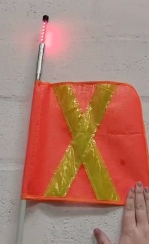 Safety Whip with Orange flag LED (RED) 12FT (365.76cm)