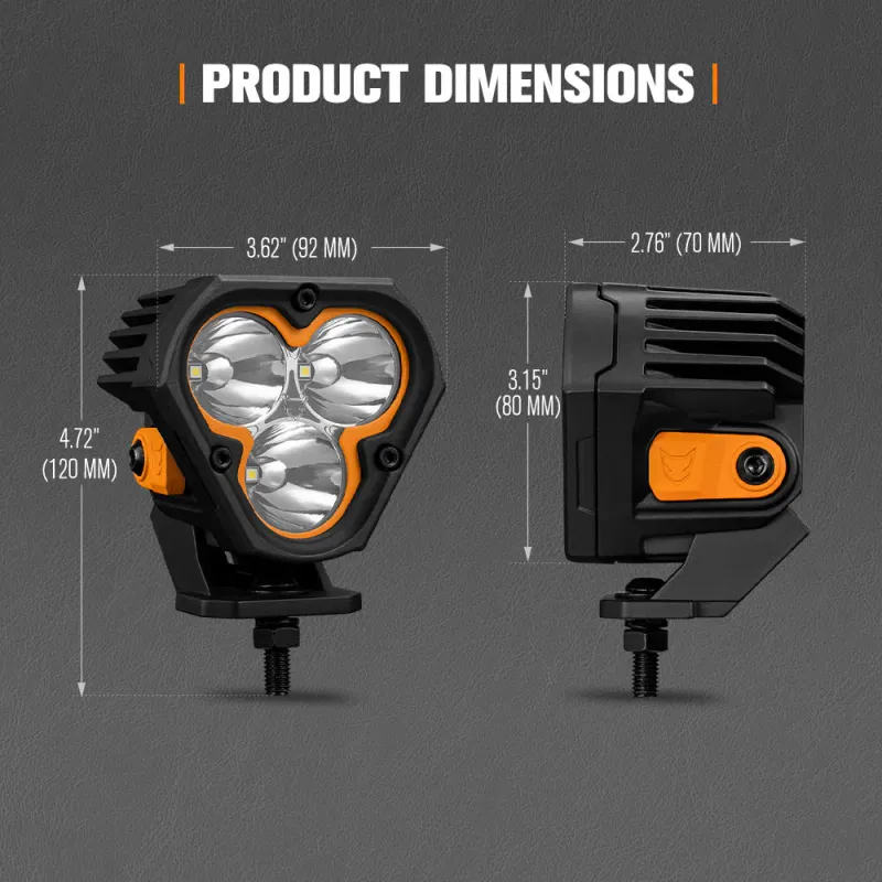 Lightfox Cygnus-3 3" Pair LED Pod Lights with DRL