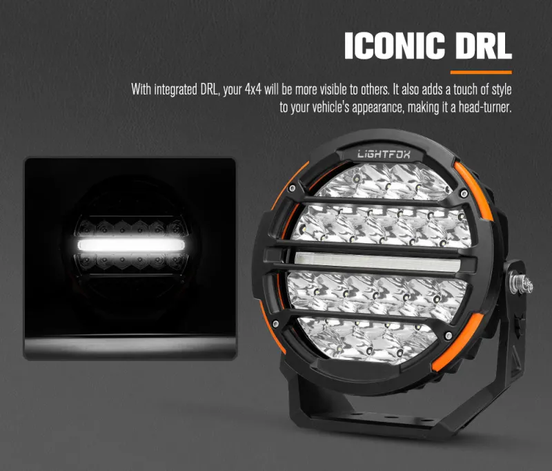 Lightfox 9inch LED Lights with DRL