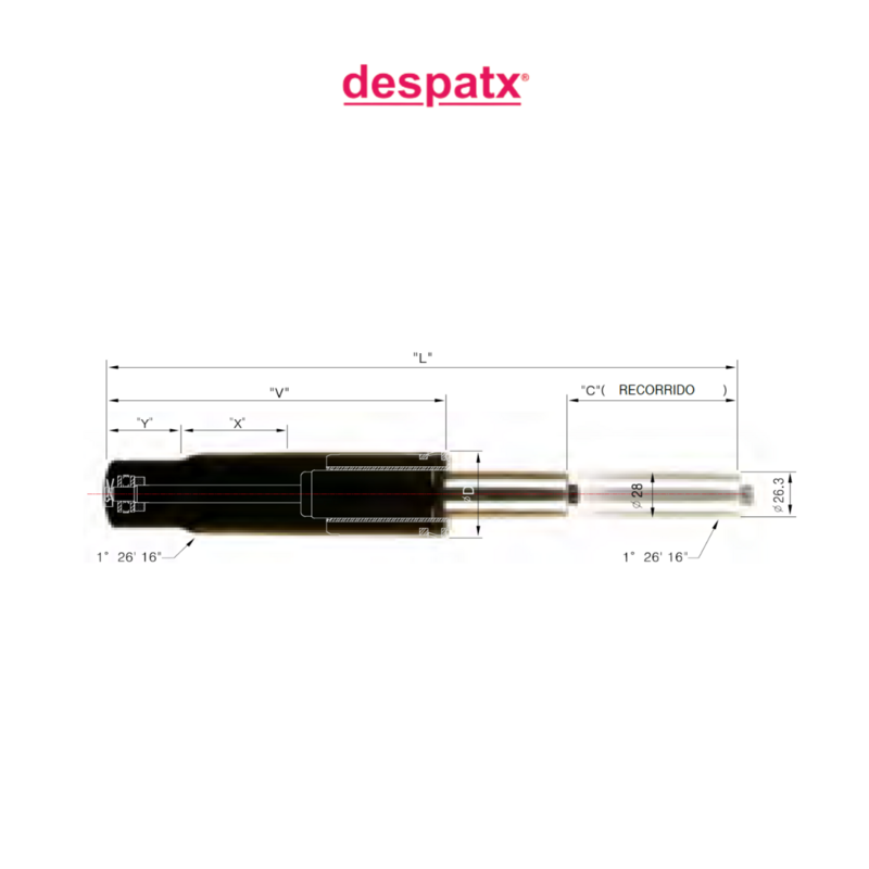 Pistón de gas para silla giratoria