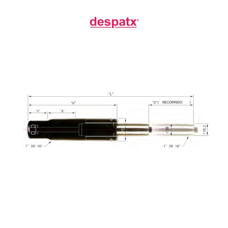 Pistón de gas para silla giratoria