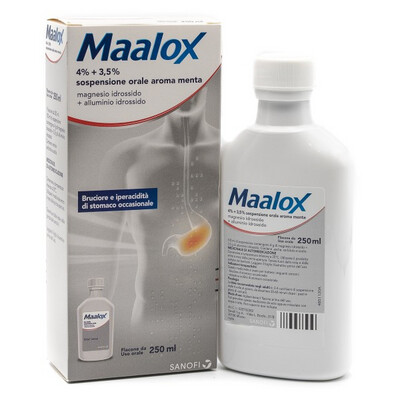 Maalox Sospensione Orale 4+3,5% - Aroma Menta - Flacone 250ml