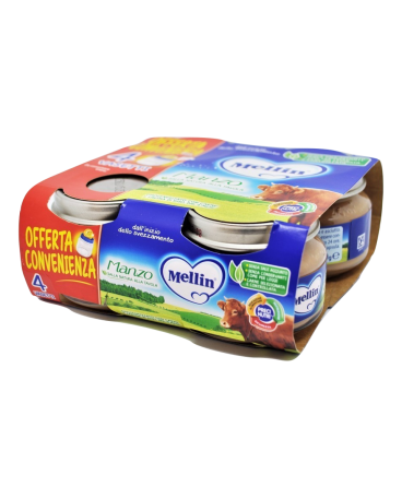 Mellin Omogeneizzato Manzo - 4 Vasetti 80g