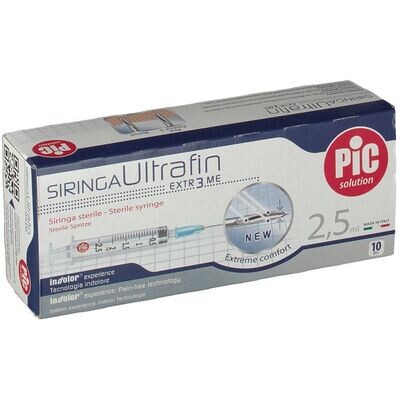 Siringhe Pic 2,5ml Ultrafin - Ago N.14 - 23G - 10 Siringhe