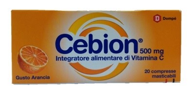 Cebion compresse masticabili - Integratore alimentare di Vitamina C - Gusto Arancia - Confezione 20 compresse