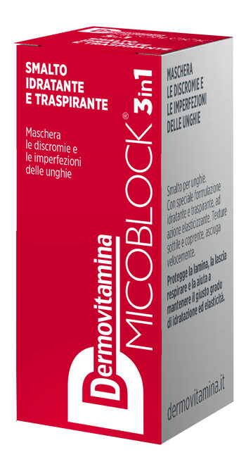 Dermovitamina Micoblock 3 in 1 Smalto Idratante e Traspirante - Flacone da 5ml - Rosso