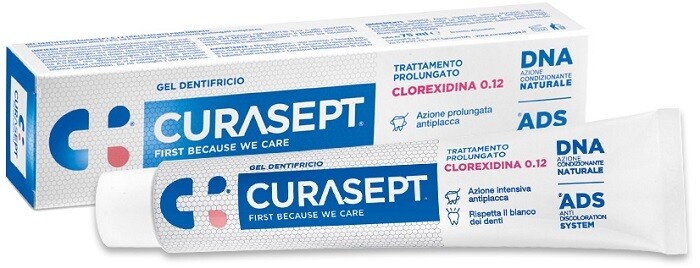 Curasept Gel Dentifricio - 0,12 Clorexidina - Trattamento Prolungato - Ads+Dna - 75ml