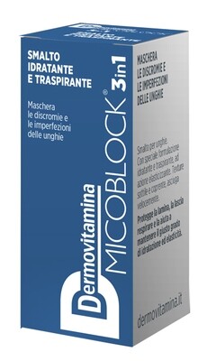 Dermovitamina Micoblock 3 in 1 Smalto Idratante e traspirante - Flacone da 5ml - Blu