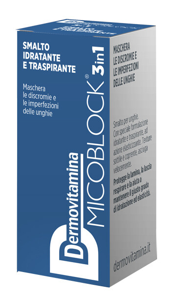 Dermovitamina Micoblock 3 in 1 Smalto Idratante e traspirante - Flacone da 5ml - Blu