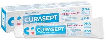 Curasept Gel Dentifricio - 0,05 Clorexidina - Trattamento Placca e Carie - Ads+Dna - 75ml