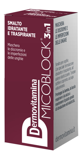 Dermovitamina Micoblock 3 in 1 Smalto Idratante e Traspirante - Bordeaux - Flacone 5ml