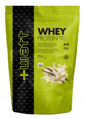 Whey Protein 90 - Aroma Vaniglia - Proteine in Polvere - Doypack 750g - +Watt