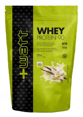 Whey Protein 90 - Aroma Vaniglia - Proteine in Polvere - Doypack 750g - +Watt