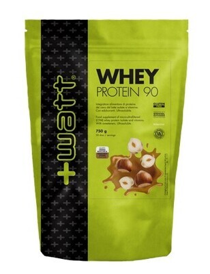 Whey Protein 90 - Aroma Nocciola - Proteine in Polvere - Doypack 750g - +Watt