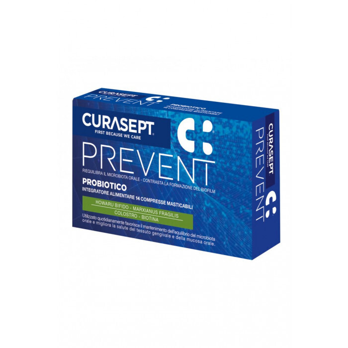Curasept Prevent Probiotico - Integratore Alimentare - 14 Compresse Masticabili
