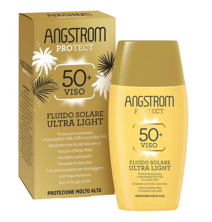 Angstrom Protect Fluido Solare Viso Ultra Light - Fattore Di Protezione 50+ 40ml