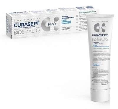 Curasept Biosmalto Mousse Carie Abrasione e Erosione - Menta Delicata - 50ml