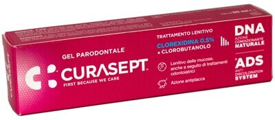 Curasept Gel Parodontale - 0,5% Clorexidina + Clorbutanolo - Trattamento Lenitivo - Ads+Dna - 30ml