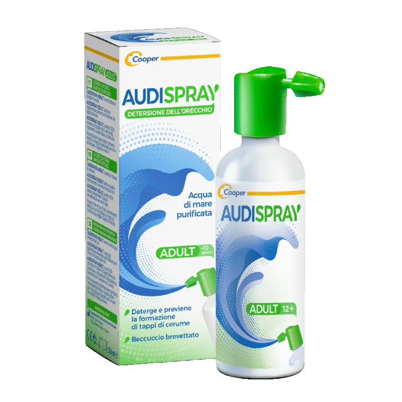 Audispray Adult Detersione dell'orecchio con Acqua di Mare Purificata - Spray 50 ml