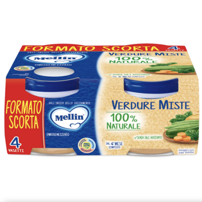 Mellin Omogeneizzato Verdure - 4 Vasetti 80g