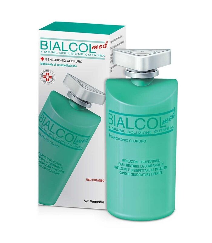 Bialcol Med 1mg/ml Soluzione Cutanea - Benzoxonio Cloruro - Antisepsi e Disinfezione della Cute - Flacone 300 ml