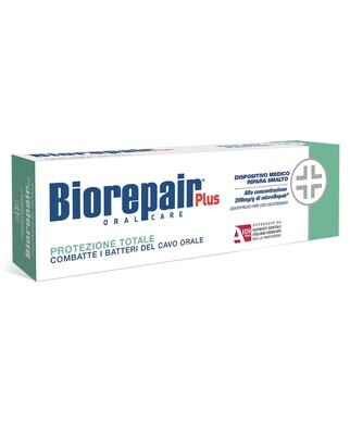 Biorepair Plus Protezione Totale - Dentifricio ideale per chi soffre di alitosi - Combatte i batteri del cavo orale - Tubo 75 ml