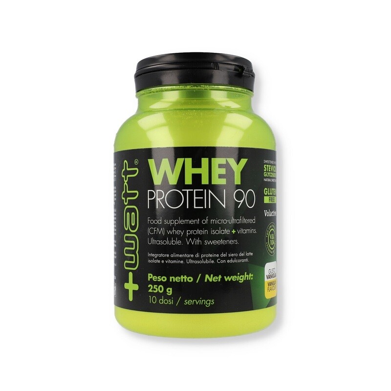 Whey Protein 90 - Aroma Crema - Proteine in Polvere - Barattolo 250g - +Watt