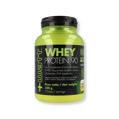 Whey Protein 90 - Aroma Crema - Proteine in Polvere - Barattolo 250g - +Watt