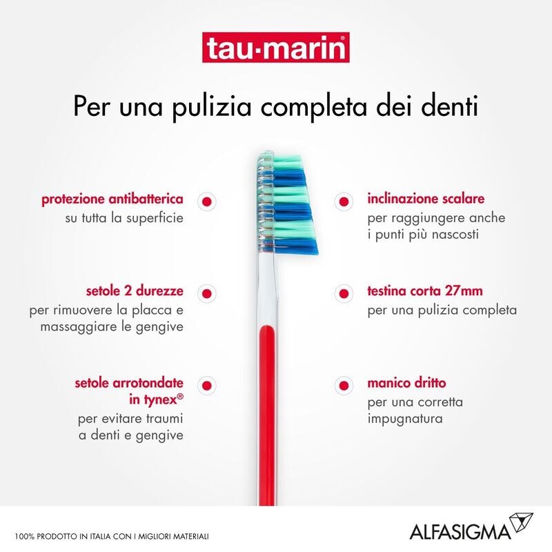 Taumarin Professional Spazzolino - 27mm Testina Corta - Setole Morbide - 1 Spazzolino