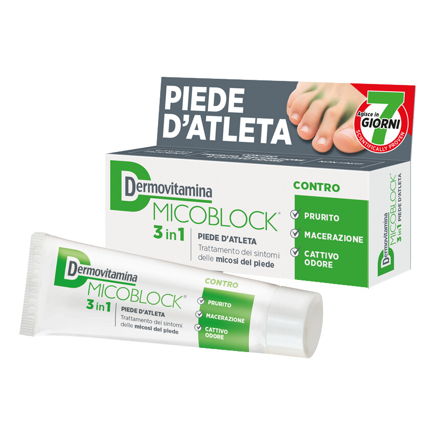 Dermovitamina Micoblock 3 in 1 Piede D&#39; Atleta - Crema 30ml