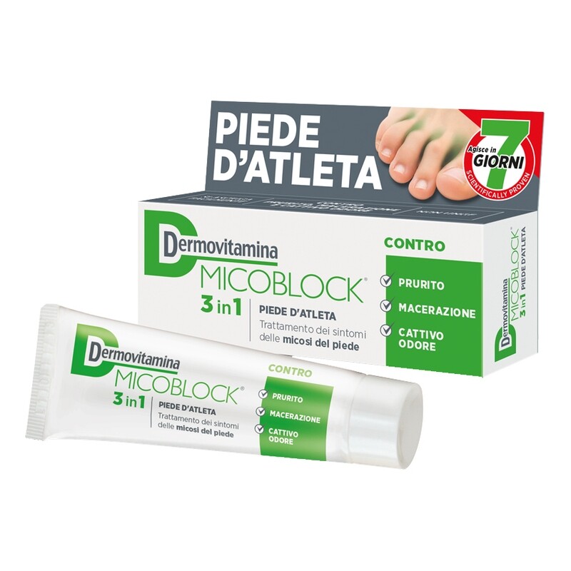 Dermovitamina Micoblock 3 in 1 Piede D&#39; Atleta - Crema 30ml