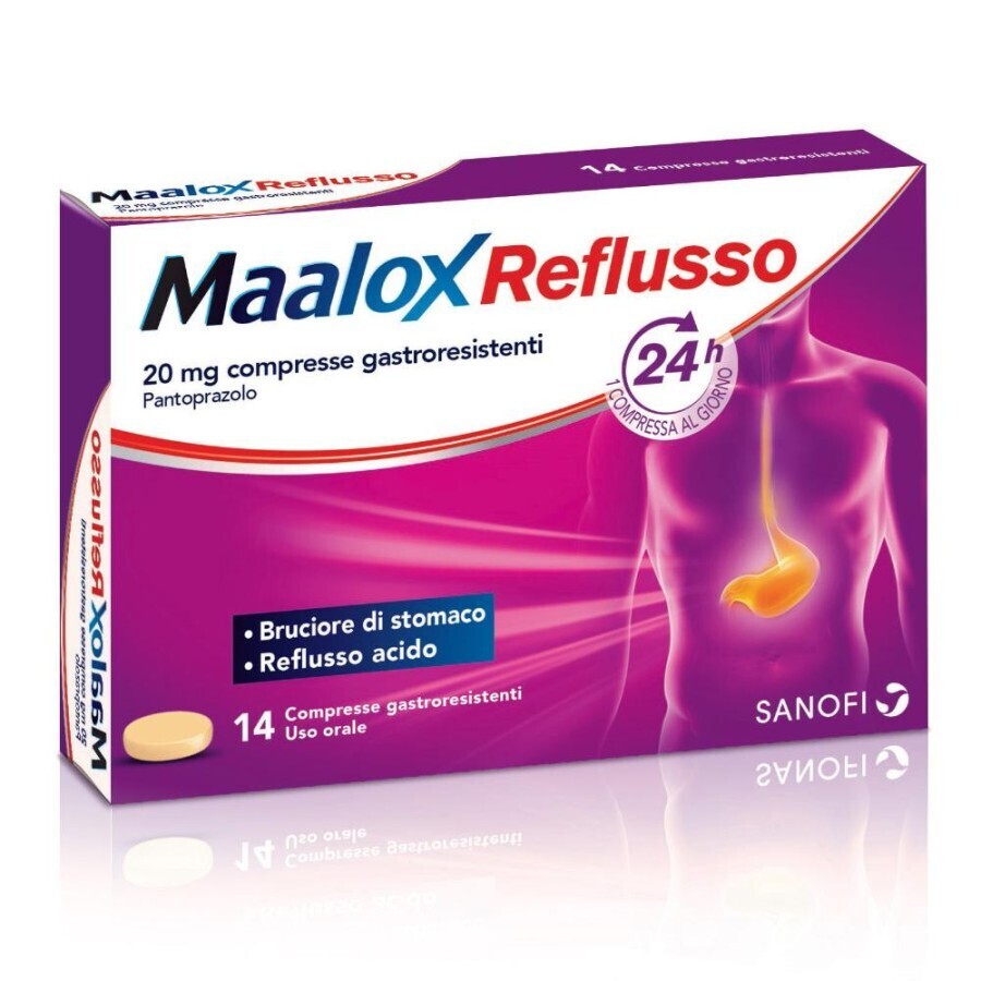 Maalox Reflusso - 20mg Pantoprazolo - 14 Compresse