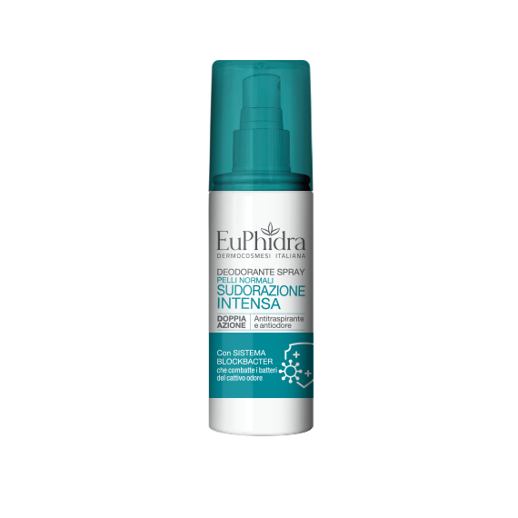 Euphidra Deo Spray Pelli Normali Sudorazione Intensa - Antitraspirante e Antiodore - 100ml