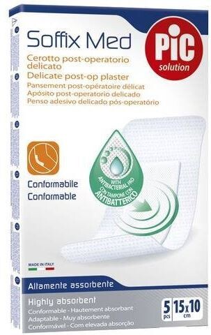 Cerotto Pic Soffix Med post-operatorio delicato 10x15cm - Confezione 5 pz