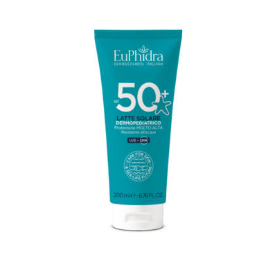 Euphidra Latte Solare Dermopediatrico - Fattore Di Protezione 50+ - Protezione Molto Alta - 200ml