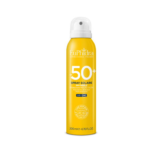 Euphidra Spray Solare Invisibile Corpo - Fattore di Protezione 50+ - Protezione Molto Alta - 200ml