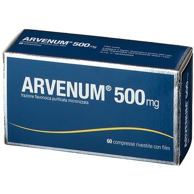 Arvenum 500 mg - Sintomi Attribuibili ad Insufficienza Venosa - Scatola 60 Compresse Rivestite