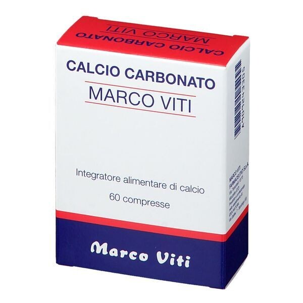 Calcio Carbonato Marco Viti - Integratore Alimentare di Calcio - Confezione 60 Compresse