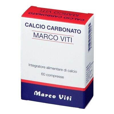 Calcio Carbonato Marco Viti - Integratore Alimentare di Calcio - Confezione 60 Compresse