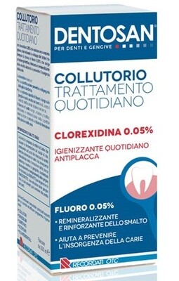 Dentosan Colluttorio Trattamento Quotidiano - Clorexidina 0,05 - Igienizzante Quotidiano Antiplacca - 200ml