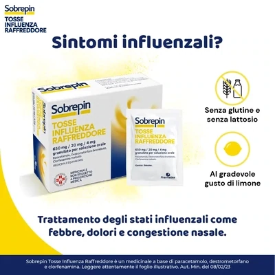 Sobrepin Tosse Influenza Raffreddore - Granulato Per Soluzione Orale - 10 Buste