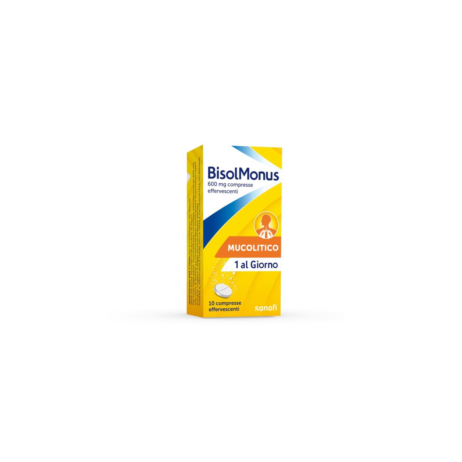 Bisolmonus 600mg - Acetilcisteina - Mucolitico - 10 Compresse Effervescenti